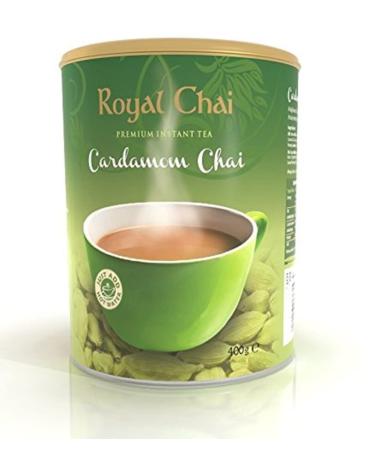 Royal Chai | Cardamom Sweetened Tub | 400 g (Pack of 1) | Premium Instant Chai | Makes 20 cups Cardamom 400 g (Pack of 1) Sweetened