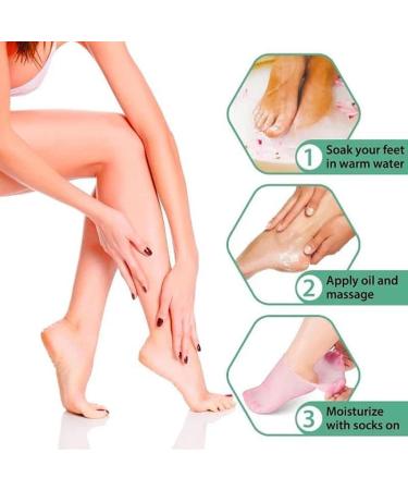 2 Pairs Silicone Moisturizing Socks Foot Spa Pedicure Silicone Socks Anti Slip Gel Aloe Sock fof Dry Cracked Feet /973 (Color : Pink Size : Small) Small Pink - Buy Online on SooperMarket.com
