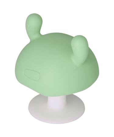 Baby Teething Toy Food Grade Silicone Teether Mushroom Shaped for Infant Over 4 MonthsPink (Green)