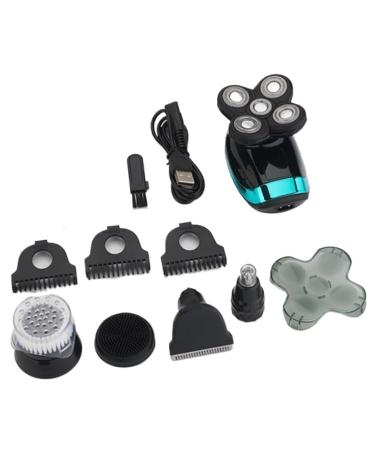 5 in 1 USB Rechargeable 4D Men's Bald Head Electric Shaver Floating Heads Beard Nose Ear Hair Trimmer Razor Clipper Facial Brush