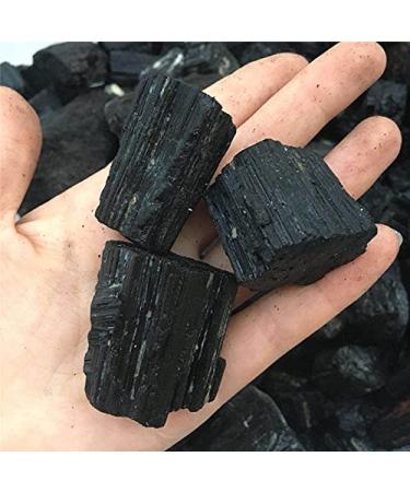 3pcs Natural Black Tourmaline Crystal Rough Stone Rock Specimen Natural Stones and Minerals