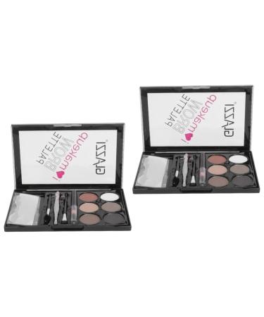 FOYTOKI 2 Sets Eyebrow Powder Set Eyebrow Filler Eyebrow Powder Tool Eyebrow Sissor Kit Brow Pencil Lit Abs
