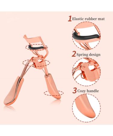Professional Eyelash Curler with Comb | Metal Lash Curler & 2 Refill Pads | Precision Eye Makeup Tool for Women & Girls - Buy Online on SooperMarket.com