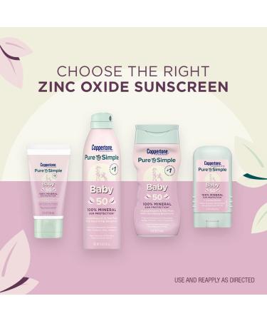 Coppertone Pure and Simple Baby Sunscreen Spray SPF 50 - Zinc Oxide Mineral Sunscreen for Babies - Water Resistant - 5 Oz - Buy Online on SooperMarket.com