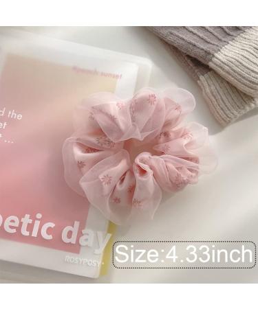 Daisy Flower Organza Hair Scrunchies for Women Girls - 3 Pcs - Buy Online on SooperMarket.com