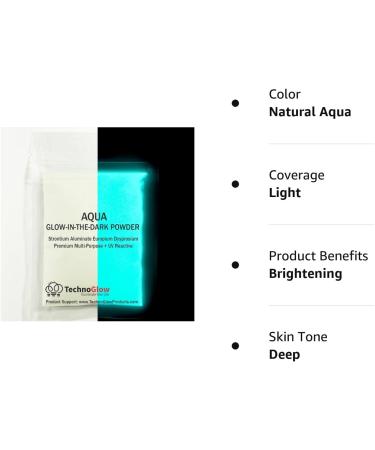 Glow in The Dark Powder - Natural Aqua PRO-Series 1oz - Multipurpose Glow Colors - Buy Online on SooperMarket.com