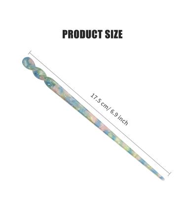 10 Pieces Leopard Print Acetate Hair Sticks - Vintage Styling for Women - Tortoise Shell Hairpins - Long Hair Accessories with Flannelette Bag - Buy Online on SooperMarket.com