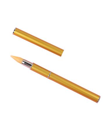 1 Piece Dual-Ended Nail Picker with Cover Wax Tip Pencil Nail Art Gem Pick Up Tool Dotting Pen Applicator Tool for Nail Rhinestones  Beads  Jewel  Diamond (Golden)
