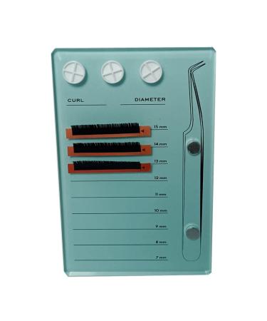 Eyelash Grafting Pallet with Acrylic Lash Tile Holder - 7-15mm Scale, Glue Cups, Storage Gasket Pads, Suction for Tweezers (Blue) - Buy Online on SooperMarket.com
