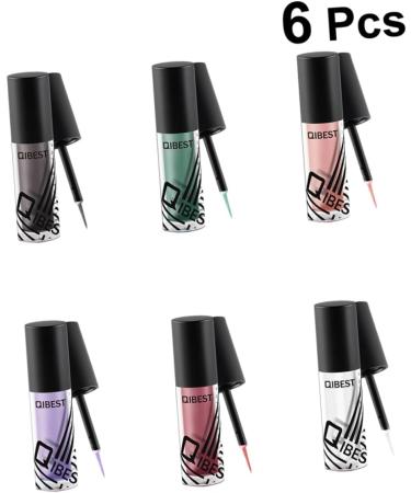 Angoily 6pcs Eyeshadow Glitter Liquid Eyeliner Sparkling Liquid Eyeliner Shadow Shiny Metal - Buy Online on SooperMarket.com