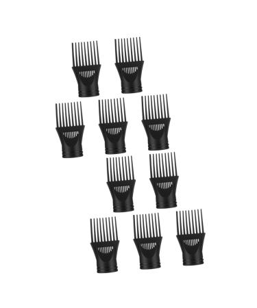 Didiseaon 10 Pcs Hair Dryer Comb Hair Blower Nozzle Hair Blow Dryer Comb Hair Dryer Attachment Nozzle Hair Dryer Front Nozzle Universal Diffuser Blow Dryer with Comb Adapter Plastic Modeling 13x6cmx2pcs Blackx2pcs