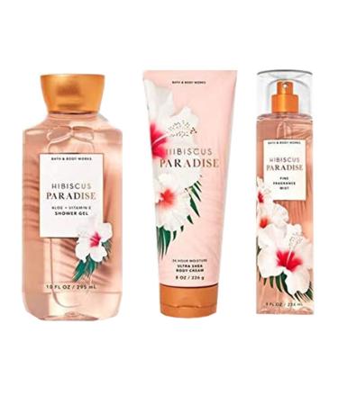 Bath and Body Works 3-in-1 Gift Set Hibiscus Paradise Shower Gel  Body Cream  Fragrance Mist