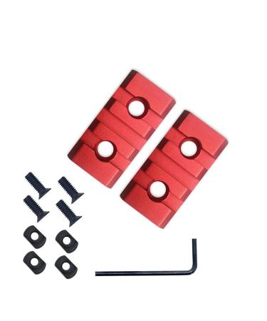 3 Slot Mlok Rail Red Color Aluminium Three Slot Rail Picatinny Rail Set of 2 Pieces