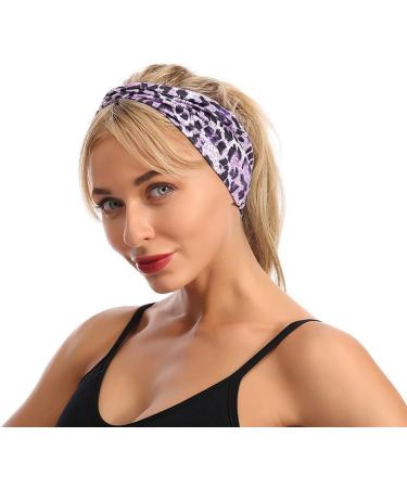 Wiwpar Boho Headbands for Women - Criss Cross Elastic Leopard Twist Hair Wraps | Pack of 2 for Yoga & Outdoor Style 3 - Buy Online on SooperMarket.com