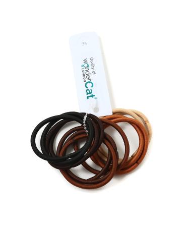 12 PCS Elastic Hair Bands 3mm Elastic Hair Ties Ponytail Holders Bulk Hair Ties No Metal Gentle Elastics for Women Men Girls Kids (Classic colours) - A2THICLA