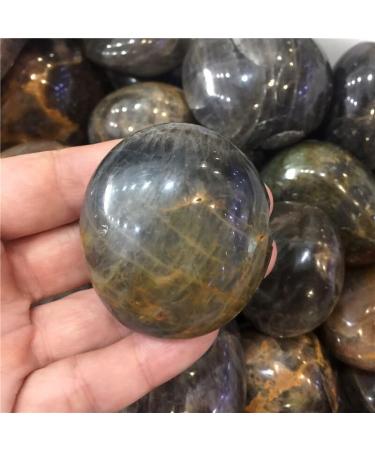 Natural Black Moonstone Palm Stone Raw Gemstone Crystal Full of Texture - Buy Online on SooperMarket.com