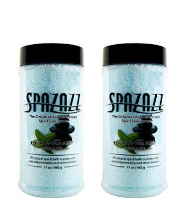 Spazazz Aromatherapy Spa and Bath Crystals Originals (Eucalyptus Mint 17 oz (2 Pack))
