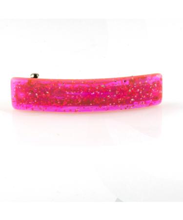2pcs Neon Pink Rectangular Patent Clasp 52x12 with Silver Glitter - Made in Germany | WeLoveBeads - International Shipping Available - Buy Online on SooperMarket.com
