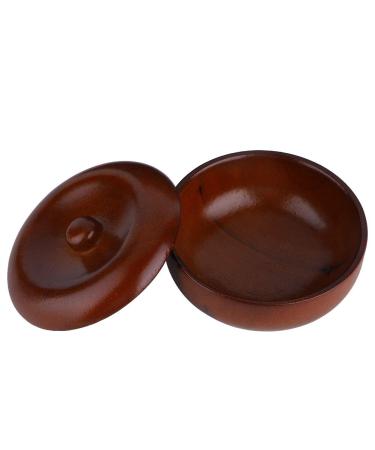 Raguso Sturdy Wooden Bowl 10 10 6 Rubberwood Shaving Soap Cream Bowl Men Foaming Shaving Bowl with Lid