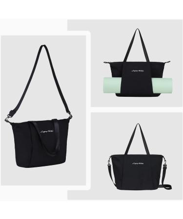 EnjoyActive Yoga Mat Bag | Waterproof Lightweight Multi Pocket Yoga Bag with Thick Mat Carrier | Women's 2-Way Carry Tote - Black - Buy Online on SooperMarket.com