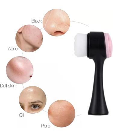 Manual Face Brush Silicone Face Scrubber 2 in 1 Face Cleansing Brush for Deep Cleaning Exfoliating Facial Cleansing Brush - Buy Online on SooperMarket.com