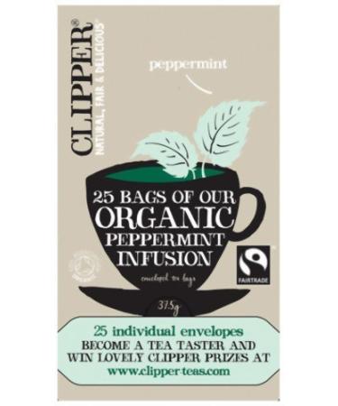 Clipper Clip Peppermint Enveloped (25Bags) Envelope String & Tagged Fairtrade Gluten Free Organic Vegan