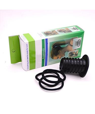Yikimira Perfect Pony Tool - 2 Pack Black Ponytail Hair Elastics & Bun Styling Tool for DIY Hairstyles - Fast & Voluminous Hair Molding - Buy Online on SooperMarket.com