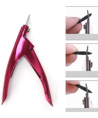 AnHua 1Pcs False Nail Clipper Acrylic Nail Tips Cutter Rustproof Stainless Nails Clipper Kit Nail Catcher Trimmer Manicure Tool for Artificial Gel Nail (Rose Red) - Buy Online on SooperMarket.com
