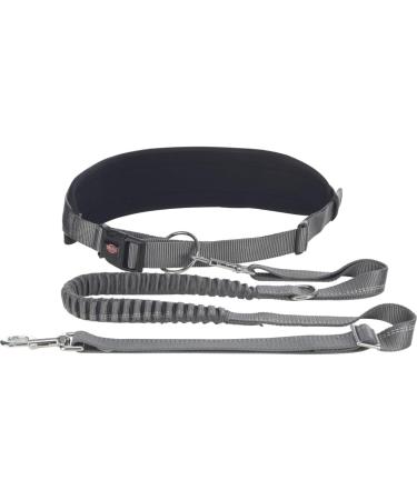 Trixie jogging line for dogs with belly belt M -L 1.20 1.50 m 25 mm in Grafit/black - Perfect dog leash for sports and movement - for medium -sized to large dogs - 12767