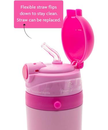 Primo Passi Insulated Straw Water Bottle for Kids - 12oz Thermos Bottle (Pink) - Buy Online on SooperMarket.com