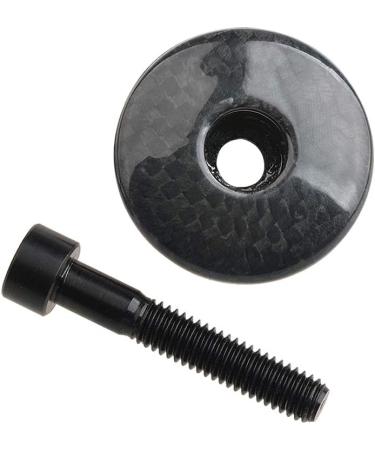 Wanyifa 1 1/8 3K Carbon Fiber Cycling Headset Stem Top Cap - Glossy with Black Finish | Includes M6x35mm Titanium Bolt - Buy Online on SooperMarket.com
