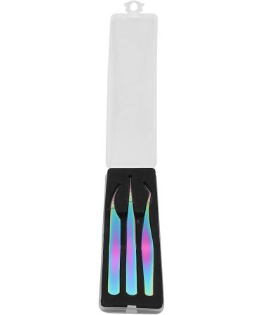 Herchr 3PCS Tweezers Set for Eyelash Extensions | Stainless Steel Straight & Curved Precision Tools - Buy Online on SooperMarket.com