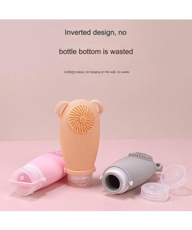 sunree Silicone Empty Container with Cleansing Brush for Shampoo and Lotion C gray - Buy Online on SooperMarket.com