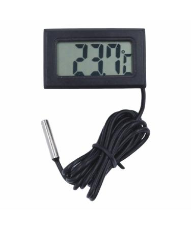 Mini thermometer temperature display digital with probe 1m - 5m black cable Suitable for aquarium water tank