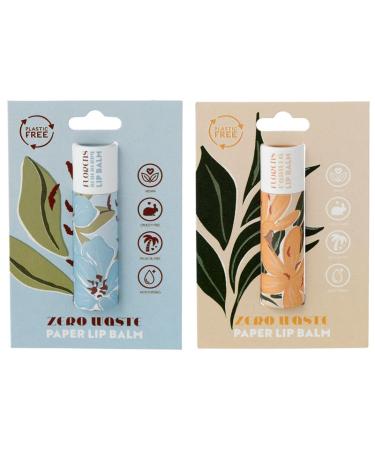 Puckator Florens Botanical Hesperantha and Rhododendron Paper Stick Lip Balm Vanilla & Blueberry - Care Stick Balms Chapstick Holiday Essentials For Women Family Lipbalm Moisturiser Exfoliator Cream