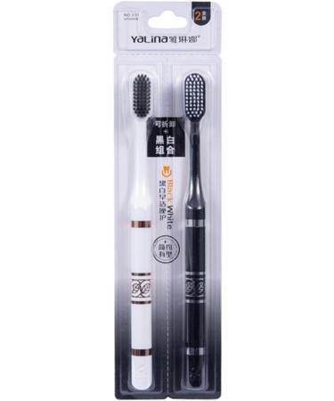 Stylish Couples' Toothbrush Set | Ergonomic Black & White Heart Design | Sustainable & Practical - Buy Online on SooperMarket.com