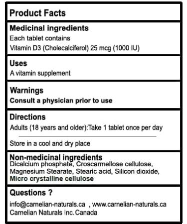 Vitamin D 1000 IU - Sunshine Vitamin for Healthy Immune and Glucose Management - No Preservatives No Artificial Colors or Flavours - Buy Online on SooperMarket.com