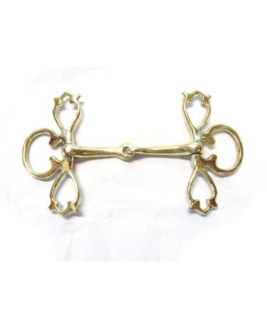 PS Horse Articles Full Cheek Snaffle - Gag Snaffle Baroque Academic - decorated in 2 colors Size 12.5 cm Gold colored