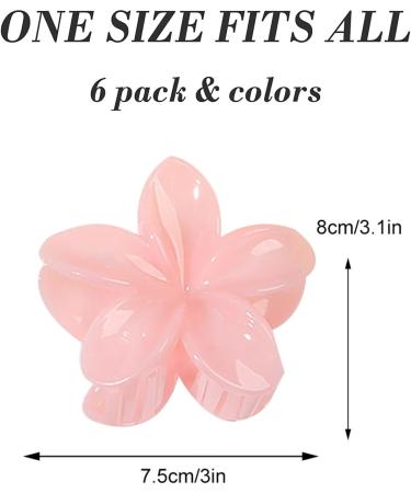 WUBAYI Floral Hair Claw Clips - Strong Hold for Women and Girls with Medium Thick Hair - 6 Pack #004 - Buy Online on SooperMarket.com
