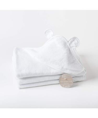 Super Soft 100% Cotton Hooded Baby Towel with Ears | 75x75cm | Highly Durable | Pack of 1 White Towel - Buy Online on SooperMarket.com
