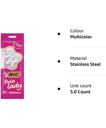 BIC Twin Lady Sensitive Razor - Pack of 5 5 count (Pack of 1) - Buy Online on SooperMarket.com
