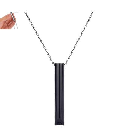 Anti Vaping Necklace Stress Relief Necklace Breathlace Quit Vaping Necklace Help Anxiety Relief Items (Black)