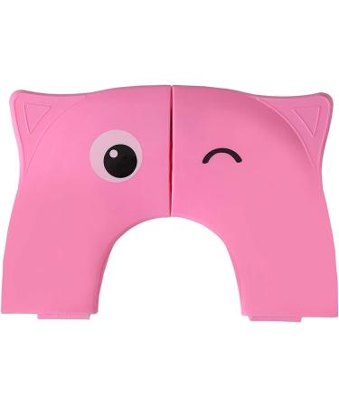 Pokanic Travel Potty Training Seat Cover with Non-Slip Silicone Pads and Carry Bag - Pink | Portable, Reusable Toilet Seat for Kids and Toddlers - Buy Online on SooperMarket.com