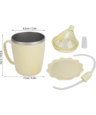 Convalescent Feeding Cup 350ml 304 Stainless Steel Adaptive Drinking Cup with Straw Leakproof Lightweight Bed Sippy Cup Drinking Aids for The Elderly Patient Disabled - Buy Online on SooperMarket.com