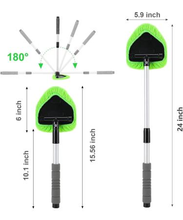 Xindell Car Window Cleaner - 24 Windshield Cleaning Tool with Spray Bottle & Microfiber Bonnet | Pull-Out Car Wash Kit with Long Soft Sponge Handle - Buy Online on SooperMarket.com