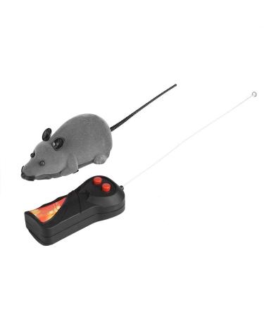 Remote Control Mouse High Simulation Fake Rat Mice RC Toy Cat Playing Chew Toys for Cats Kitty Kitten Novelty Gift (Battery Not Included) Grey
