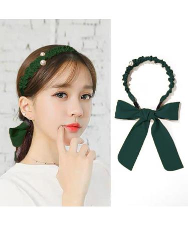 Wiwpar Twist Knotted Headbands for Women Long Head Wraps Bands Bow Head Wraps Non Slip Hair Accessories for Women Girls (Green)