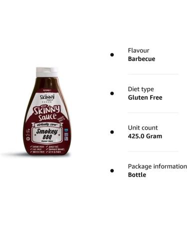 The Skinny Food Co Smokey BBQ Zero Calorie Sugar Free Sauce 425ml - Pack of 1 - Buy Online on SooperMarket.com