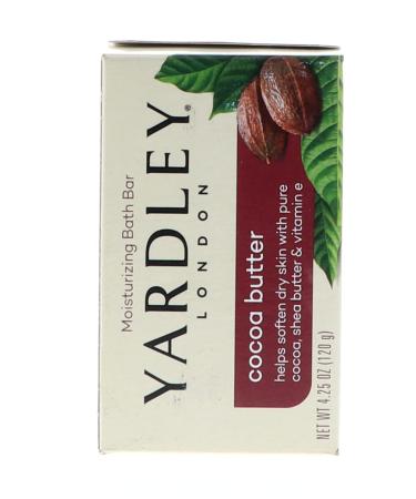Yardley Cocoa Butter Moisturizing Bar Chocolate Scent 4.25 Oz | Premium Hydrating Soap for All Skin Types | International Shipping Available - Buy Online on SooperMarket.com