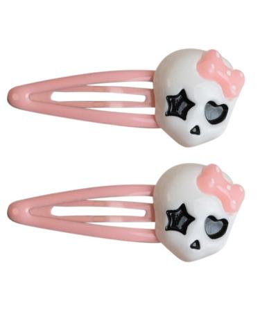 JSGHGDF Delicate Cartoon Skull Shape Hairpins Hot Snap Hair Clip Spring Hair Clip for Woman Side Hair Clip 2